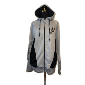 Men's San Antonio Spurs Zip-Up Hoodie Black Gray Size L NBA Licensed Sweatshirt